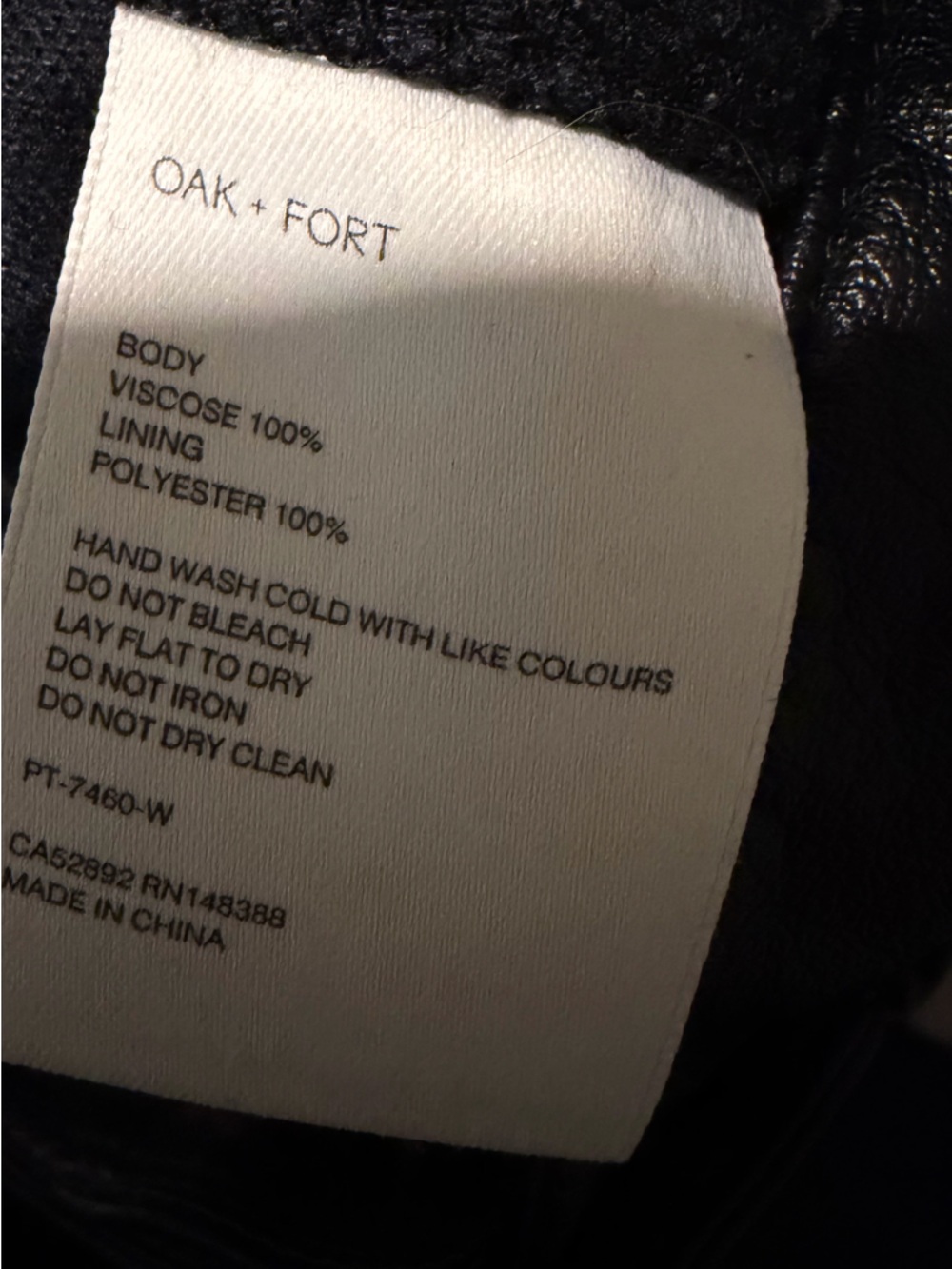 OAK AND FORT vegan leather cropped pants - Small - Picture 5 of 5